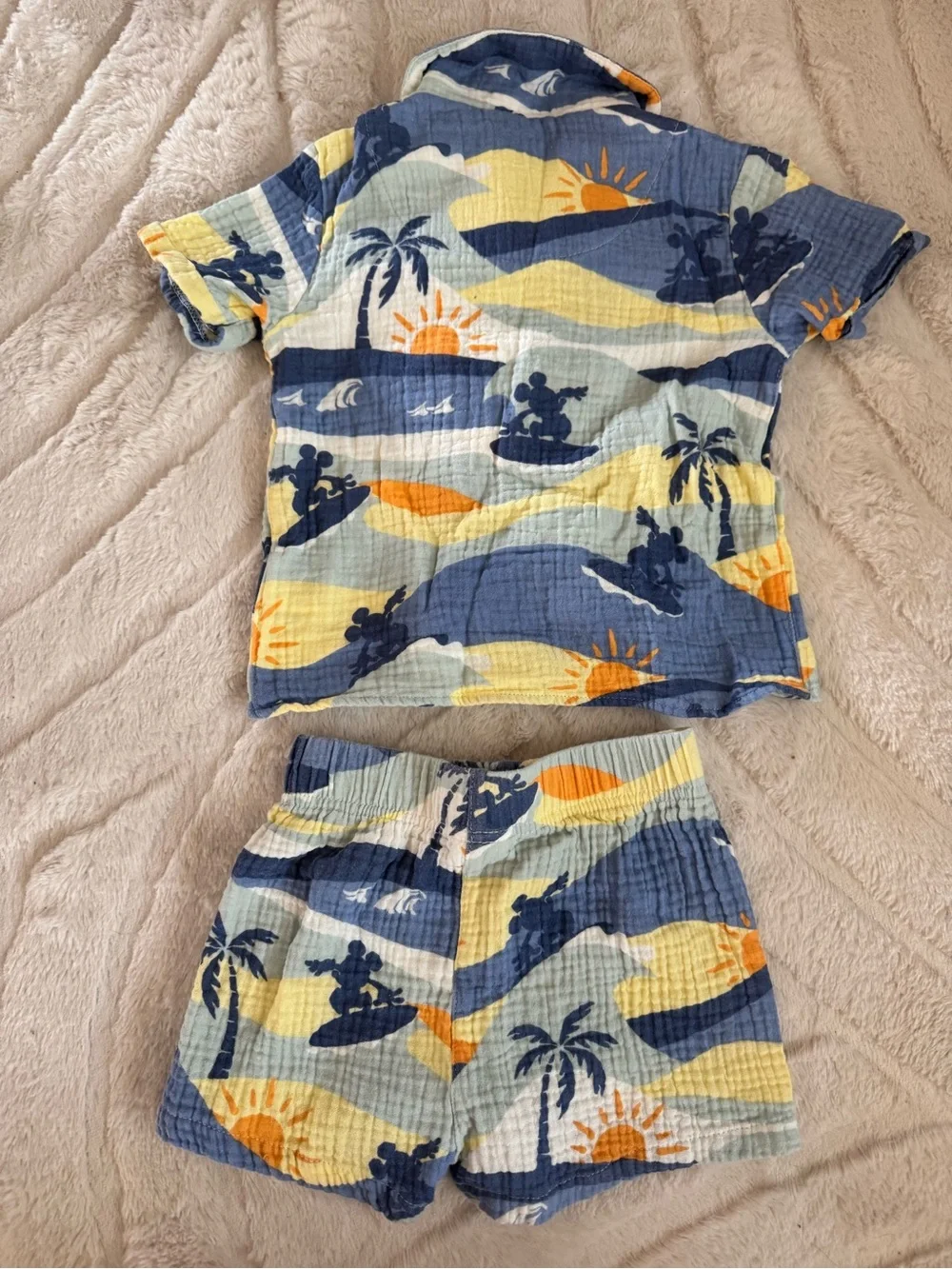 Disney Boys Blue Mickey Surf Print Set